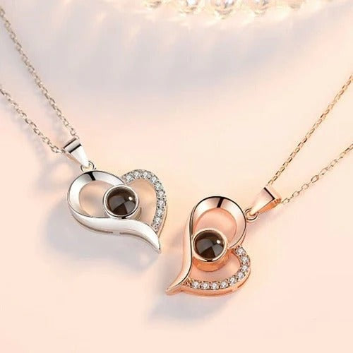 Collar con Cristal en Caja de Corazón