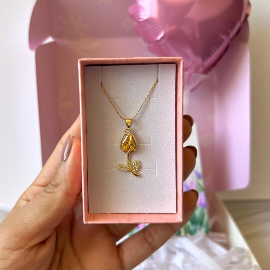Collar Tulipán con Caja de Regalo